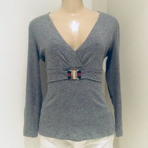 GUCCI GREY LONG SLEEVES TOP.
